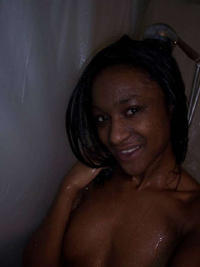 black amateur hottie self shot shower nudes